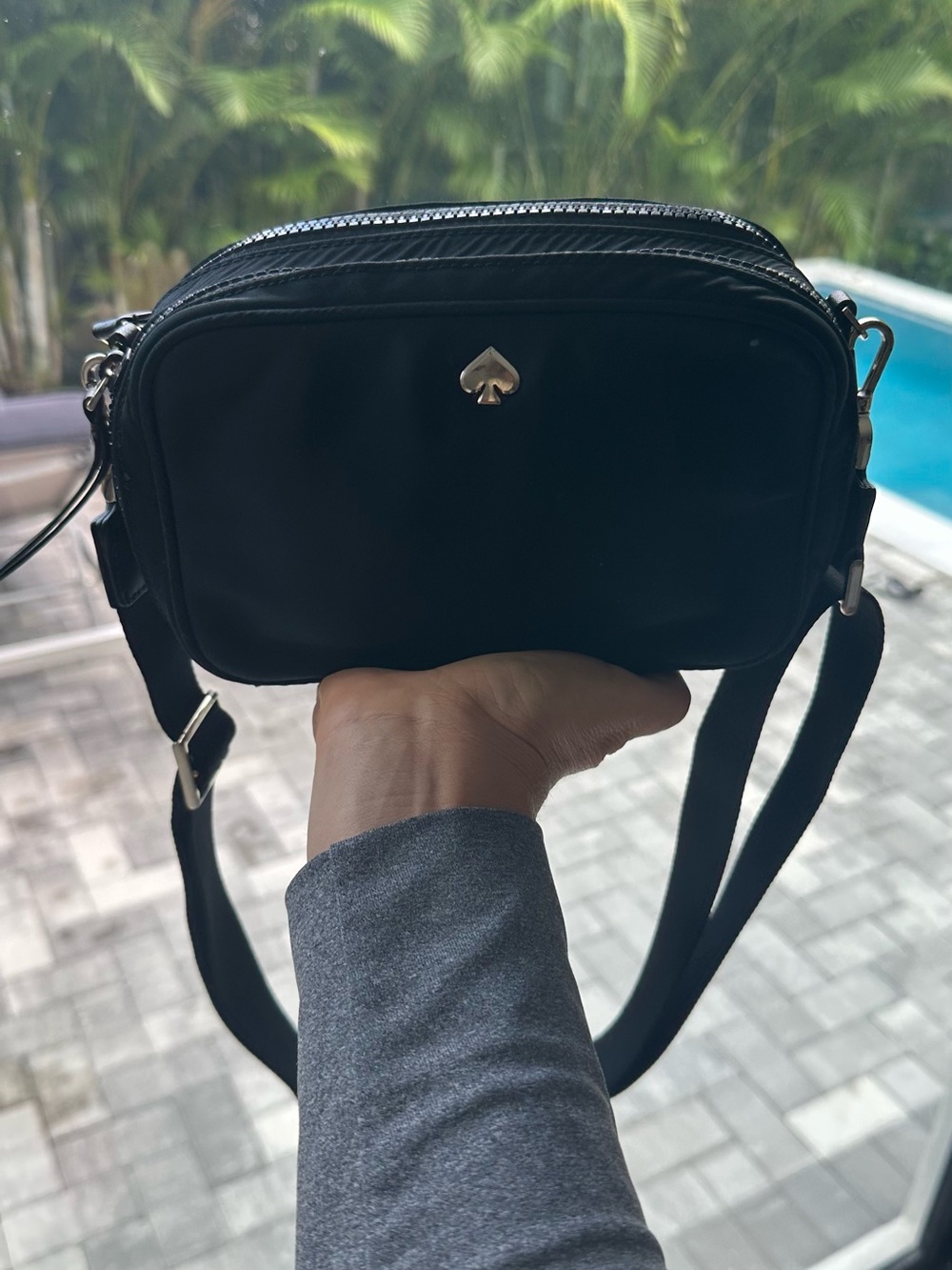 kate spade Black Crossbody with Gold Spade Logo
